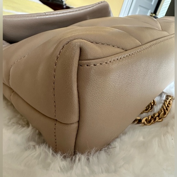 SAINT LAURENT PUFFER TOY BAG IN QUILTED LAMBSKIN - DARK BEIGE - Picture 6 of 15